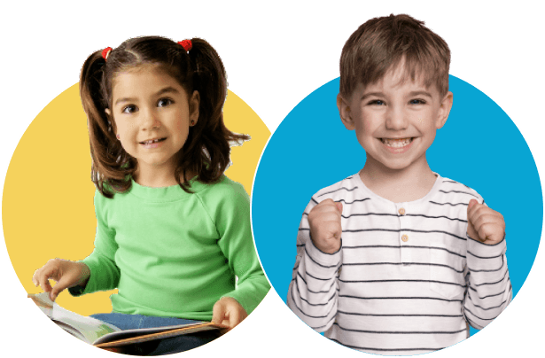 Niños con libros personalizados